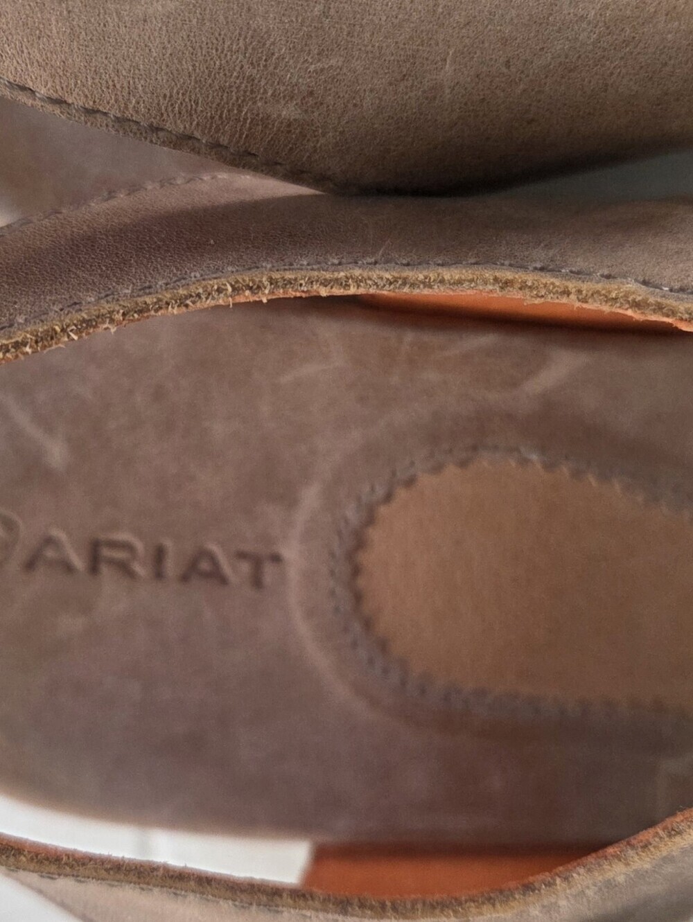 Ariat Sandy Brown Leather Comfort Wedge Brown Sandals Size 8B - Picture 3 of 10